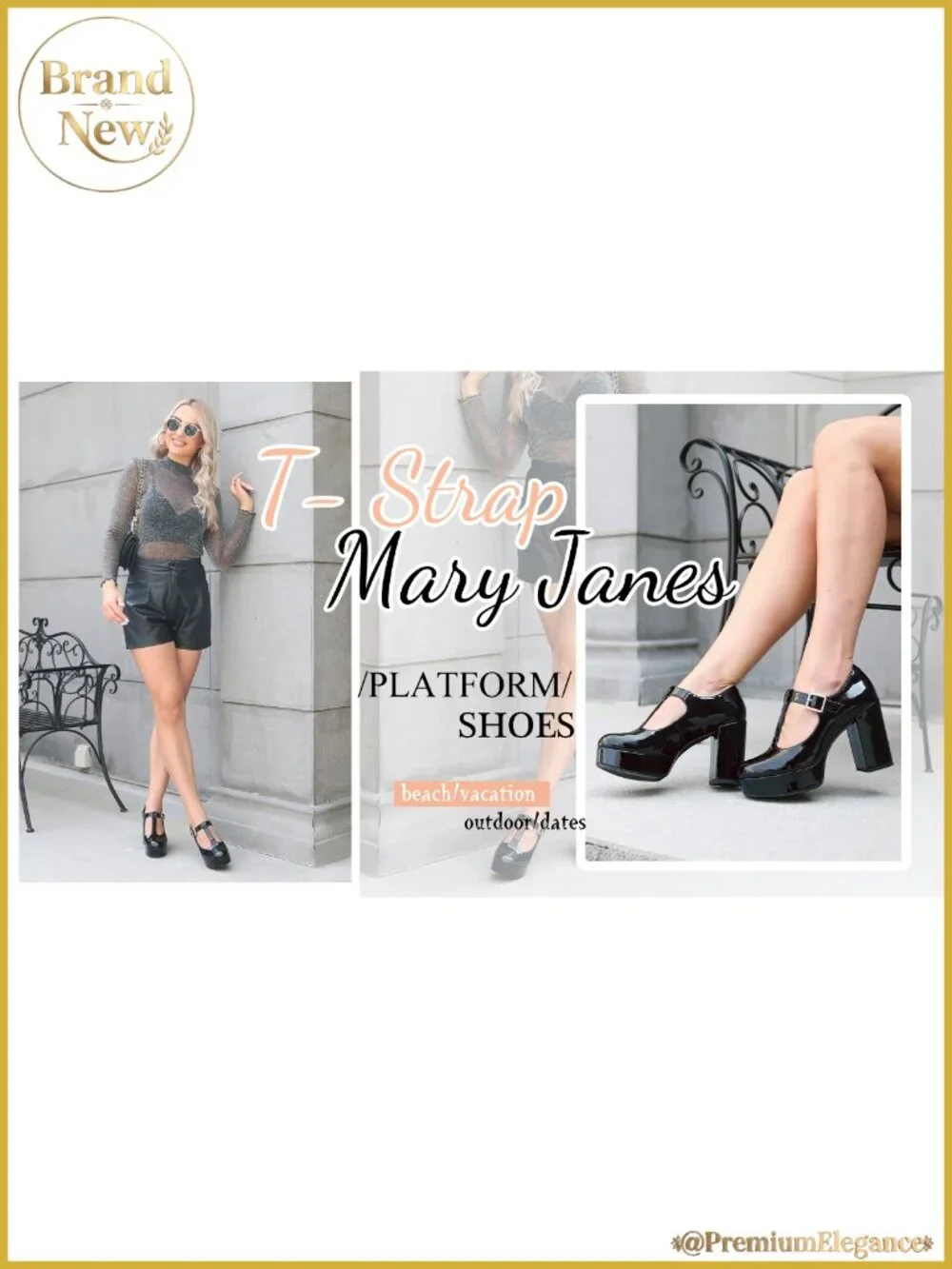 Womens T-Strap Platform Heels Chunky Mary Jane Dress Shoes Patent